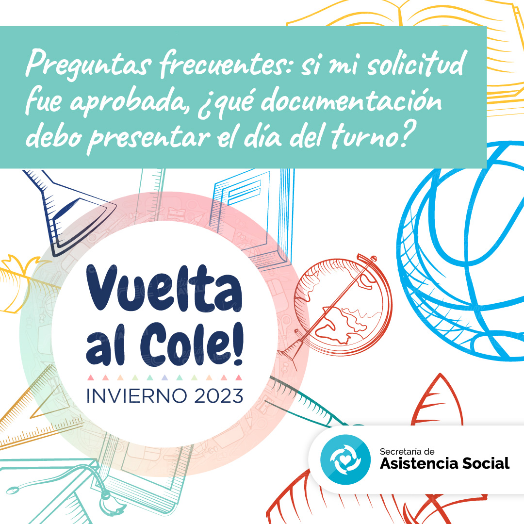 Sí recibiste el correo de confirmación para #VueltaAlCole, recordá solicitar turno para retirar tu kit en📍Chacabuco 170.

Deberás presentar:
✔️Carnet de afiliado/a al SEC de el/la titular
✔️Documentación de el/la beneficiario/a

No se entregarán kits sin turno previo‼️