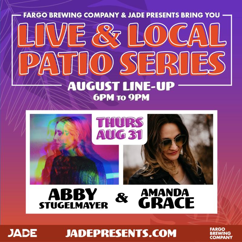 jadepresents's tweet photo. Check out our upcoming August ✨Live &amp; Local Patio✨ shows at @fargobrewing! These events are FREE and for all ages to enjoy! For more info → https://t.co/3W5kc7MpIU
8.10 | DJ Dextrious 
8.17 | Brady Robertson
8.24 | Rachel Meyer 
8.31 | Abby Stugelmayer &amp; @Amanda_Grace3