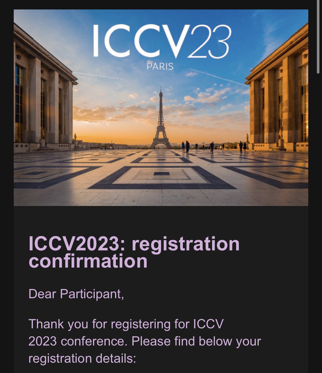 Kosta Derpanis (@csprofkgd) on Twitter photo Just registered for #ICCV2023 🇫🇷 in-person.  
Don’t forget about early registration until Aug. 31st and the FREE CVF membership thecvf.com/?page_id=40 Just registered for #ICCV2023 🇫🇷 in-person.  
Don’t forget about early registration until Aug. 31st and the FREE CVF membership thecvf.com/?page_id=40