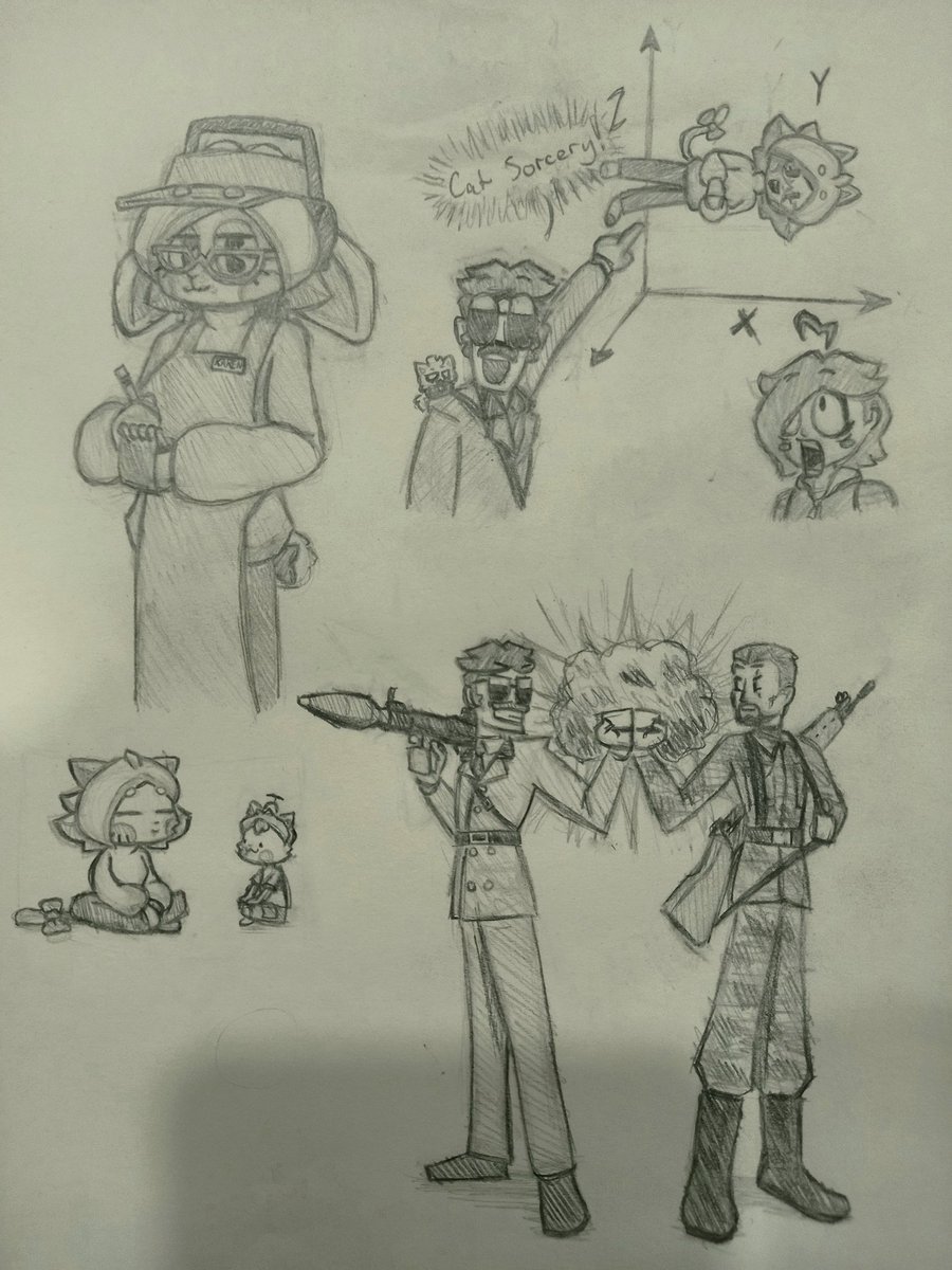 Some doodles from my vacation. 
Bunny Karen, Cat Sorcery, mama gato and her kitten & the GnR duos

#SMG4 #smg4fanart #smg4karen #smg4swagmaster #smg4tari #smg4chris #kitten #bunny #doodle
