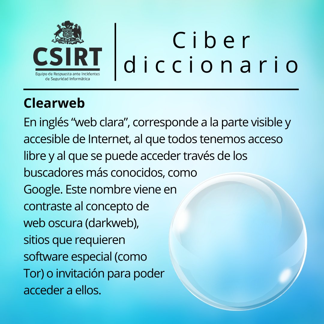 CSIRTGob's tweet image. 📚En la más reciente edición del #Ciberdiccionario del @CSIRTGOB (vol. 41): #AtaqueDeDiccionario, #clearweb, #ciberataque y #dominiodennivelsuperior (#TLD).  Todos los números del Ciberdiccionario y más #ciberconsejos en: csirt.gob.cl/recomendaciones #ciberseguridad @subseinterior
