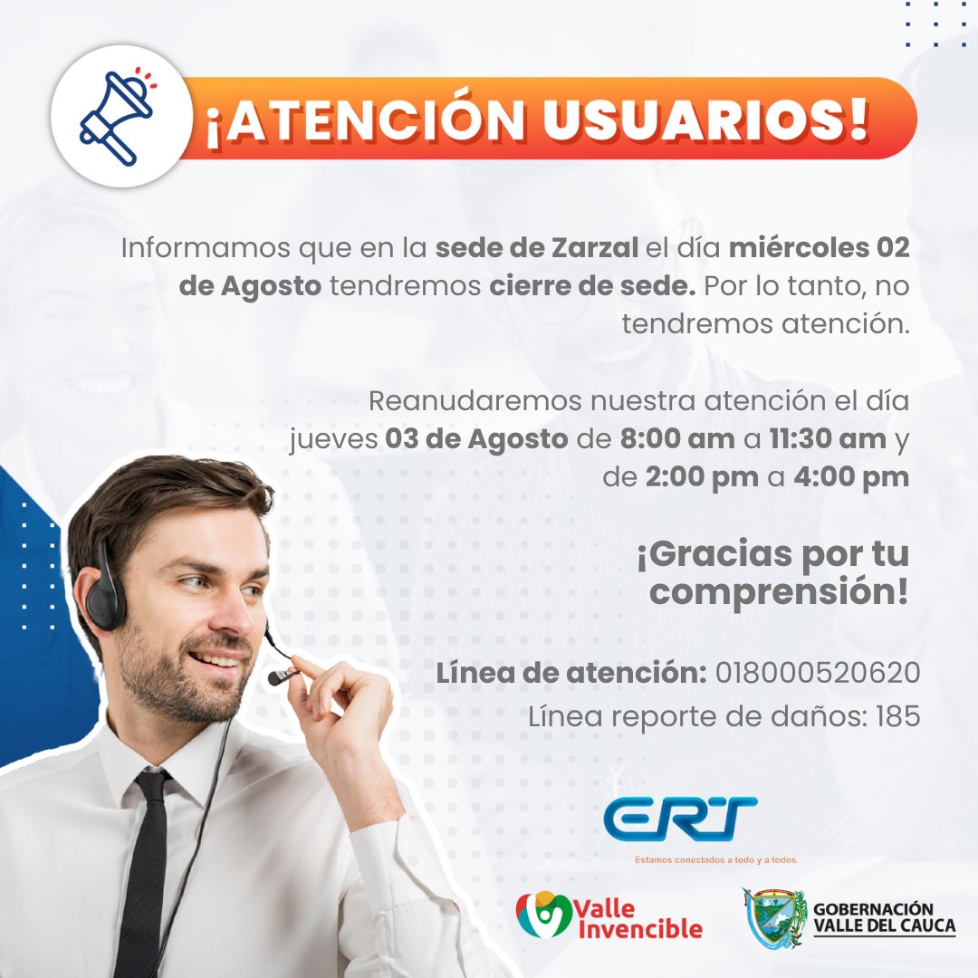 ERTSAESP's tweet photo. ⚠️Atención usuarios ⚠️ Tenemos esta información de interés para ti. ¡Esperamos verlos pronto en nuestras oficinas! Línea de atención al usuario: 📞 018000520620. Ingresa a nuestra página web y conoce más: 🌐https://t.co/bzVY3unwHj #ErtTeConecta https://t.co/l4V6oSb7mi