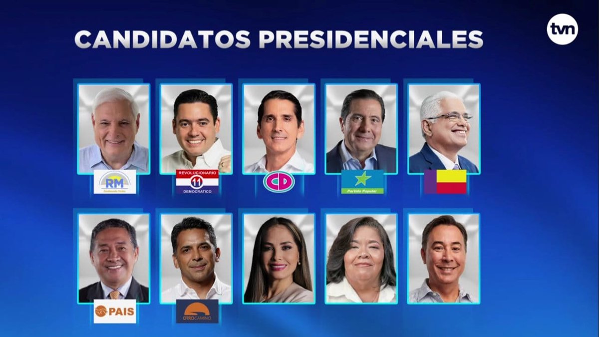 Estos son los 10 candidatos que se disputarán la Presidencia de la República de Panamá en los elecciones generales de 2024.

El primer candidato presidencial, el expresidente de la República Ricardo Martinelli, por el partido Realizando Metas (RM), ratificado en elecciones