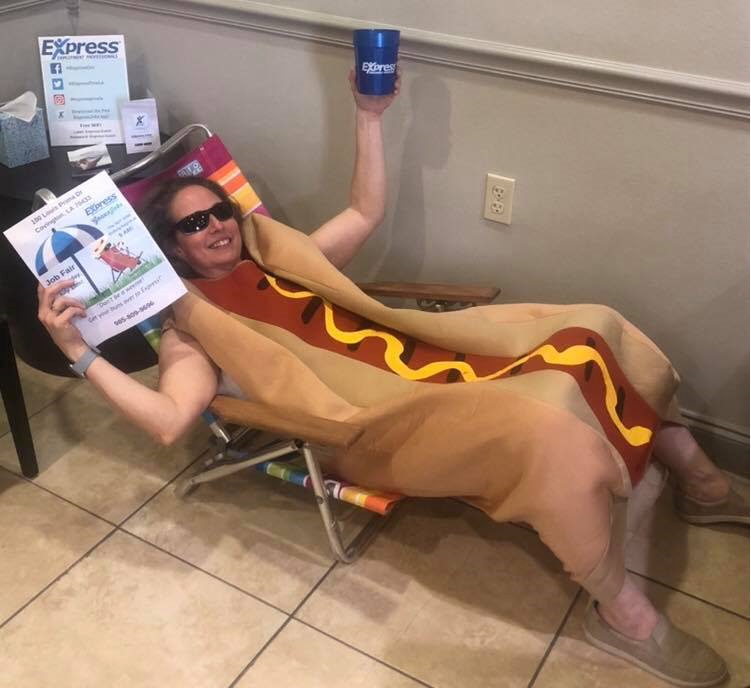 JOB FAIR! Don't be a WEENIE! Get a HOT JOB! and FREE HOTDOG! Friday August 4th, 10am-3pm. All General Laborers, Outdoor Workers, Heavy Lifters, Cooks and Order Selectors. Text or call us 985-809-9696. EXPRESS EMPLOYMENT- 100 Louis Prima Dr., Covington, La - ALL WALK INs NO...