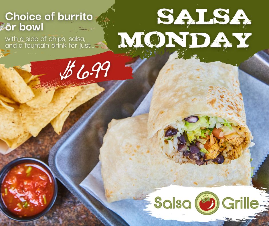 On Mondays, everyone’s a winner at Salsa Grille!

Thank you to everyone who voted for us in this year’s Fort Wayne Newspapers Readers’ Choice! To celebrate, stop in and enjoy our Monday Special!

#MondaySpecial #SalsaMonday