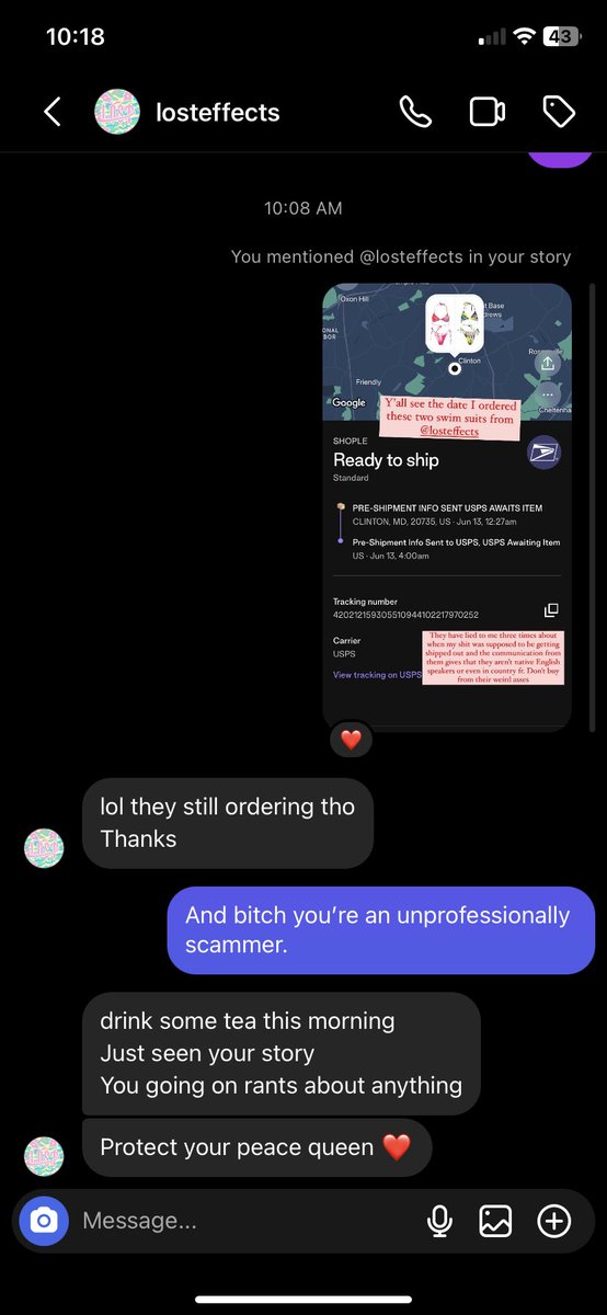 BiscoffBunni's tweet photo. Now that I outed them they have the time to not only coherently send a response back, they now have time to be sassy! Mind you my rant video is about a Tubi film I reposted in a prior story?? They thought they did something? Completely unrelated💀 https://t.co/Ed2FUZwk4z