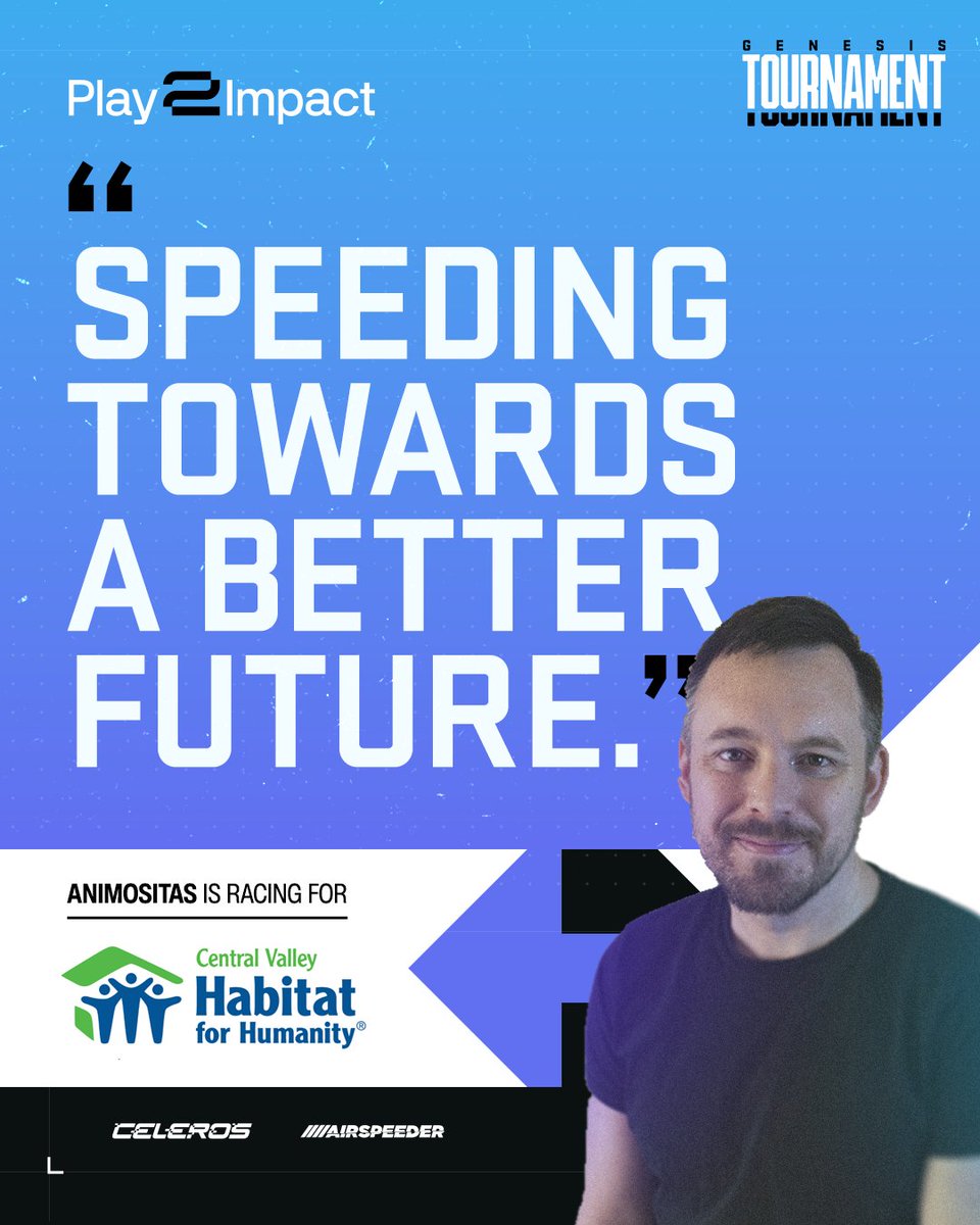 CelerosGame's tweet photo. At Celeros, we are true believers in #Play2Impact - and @Animositas1 clearly is too. Heโs racing for $10,000 for @habitat_org in our upcoming Aero Bay Tournament, to support their mission to build sustainable futures through affordable housing.
#celerosgame #racingforgood https://t.co/wrFfHVCYQ5