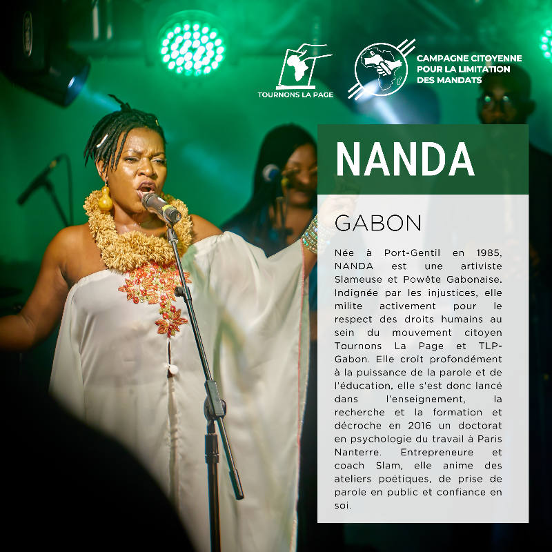 TournonsLaPage's tweet photo. 📢Venez nombreux participer à un concert engagé pour la  #démocratie ! Cet événement exceptionnel mettra en vedette l'artiste Gabonaise Nanda🇬🇦
🗓️ 14 septembre 2023 à #Paris 
📌 Réservez votre place ici :  https://t.co/TfQ18rC7N9