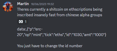 Martin96C's tweet photo. $eths are now selling in the .13-.14E range per inscription on https://t.co/ZwcBKSBQQV.

These minted at $0.8 per inscription -> ~250x
Early mintooors are cooking 🔥🔥🔥 https://t.co/ihPo2Gu04d