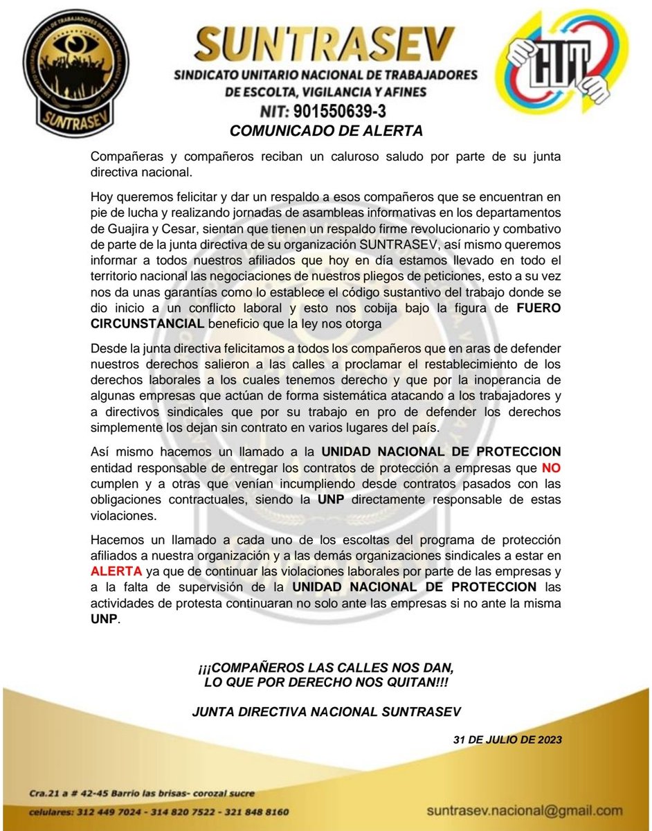 SUNTRASEV NACIONAL tweet media