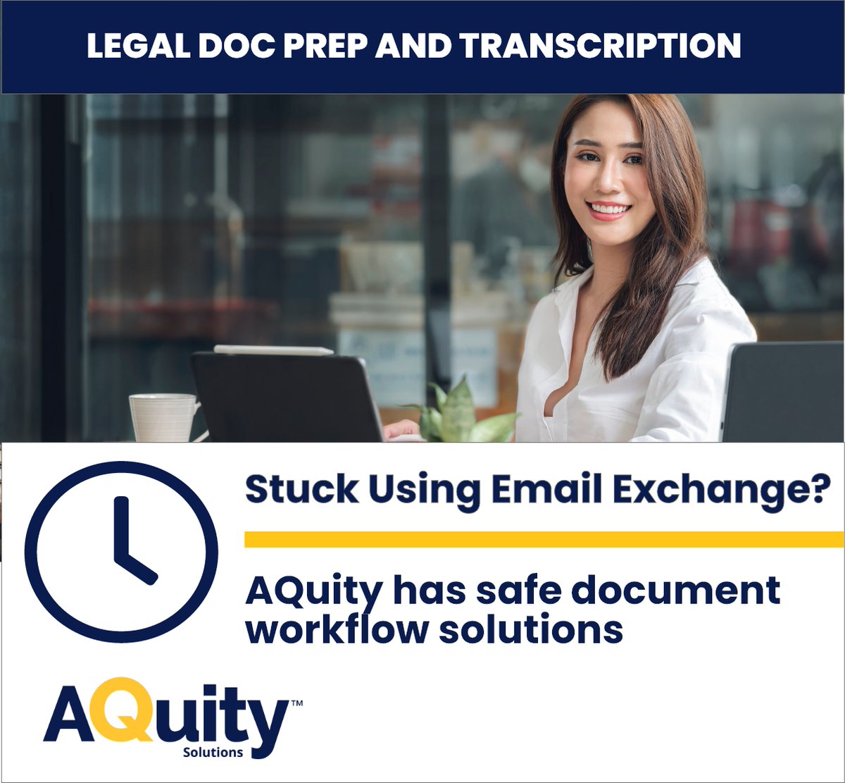 SolutionsAquity's tweet photo. Keep your document workflow safe with AQuity's workflow solutions! https://t.co/NkdYeqYOdq #TimeIsMoney #IMEDocPrep https://t.co/lWeByfIAzF