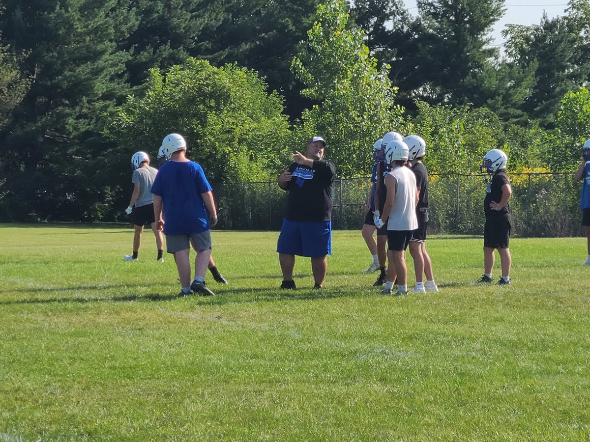 LVAthletics's tweet photo. More from LaVille Football 1st day of practice!

Want More. 
Do More. 
Get More. 

#Bring The Excitement https://t.co/fmLNued7dv
