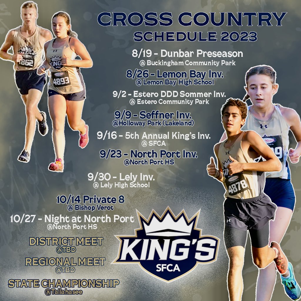 KING’S XC SCHEDULE👑