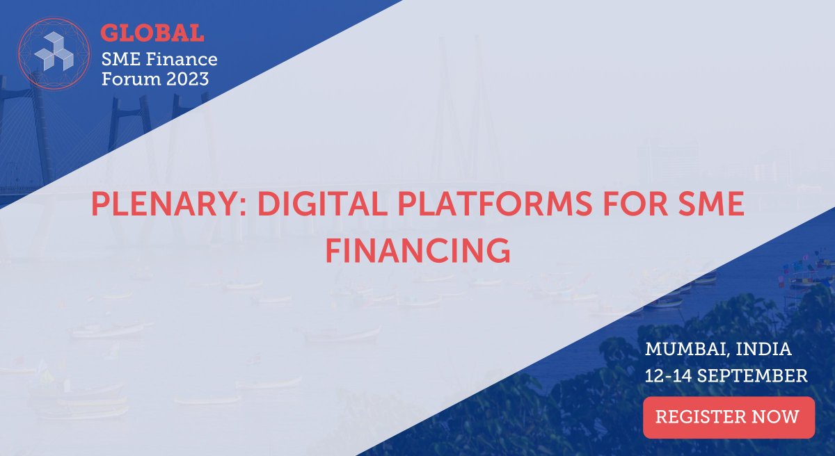 SMEFinanceForum's tweet photo. 📢 [ANNUAL EVENT] Join us for an engaging session on #digitalLending platforms serving #SMEs
📍 Mumbai
📅 Sept. 12th-14th
💼 Early Bird until Aug. 11th  
💸 https://t.co/7xb3oaeUsQ
#GSMEFF23 #SMEFinance
#DigitalEcosystem #SMEBanking https://t.co/PG2bwg8bQ5