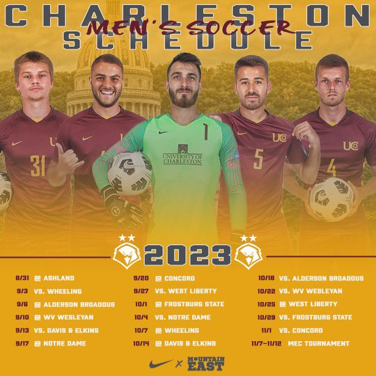 One month away from opening day 😆 

Here is our full fall regular season schedule 😍 

#WingsUp 
<a href="/ucwv_athletics/">Golden Eagles</a>