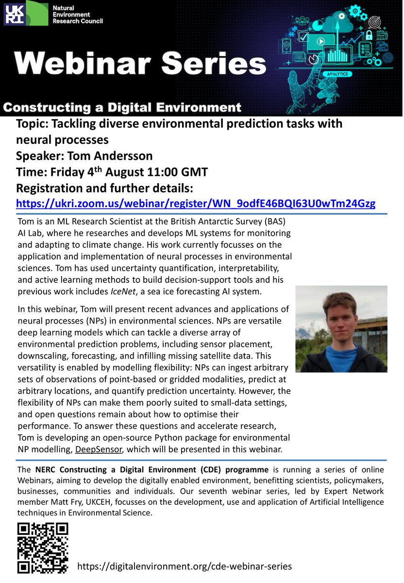 Environmental observations are messy. Could a single ML architecture fill gaps, increase granularity, and tell us where more data is needed? I'll be discussing this & more at the NERC 'AI for Environmental Science' webinar this Friday - register here: digitalenvironment.org/webinars/cde-w…