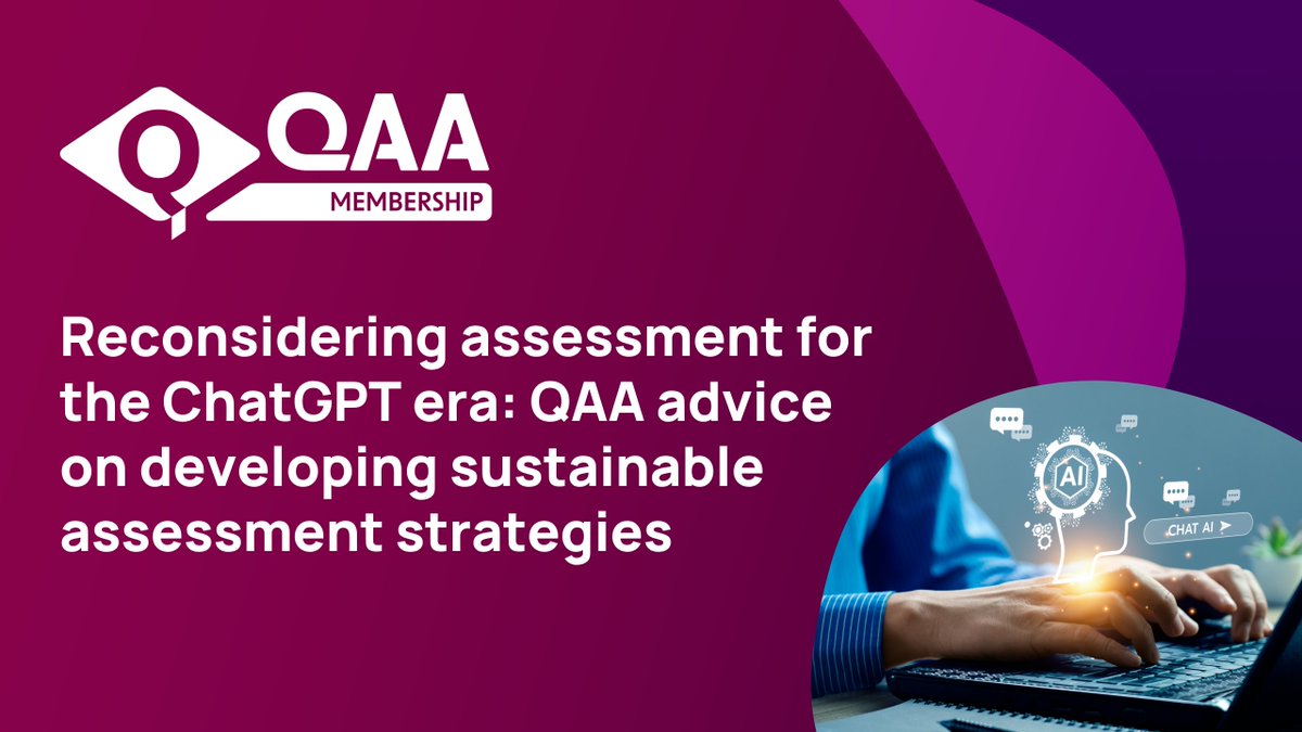 We have published new advice for providers on how to approach the assessment of students in a world where students have access to Generative Artificial Intelligence (AI) tools. Check it out 👇 qaa.ac.uk/news-events/ne…