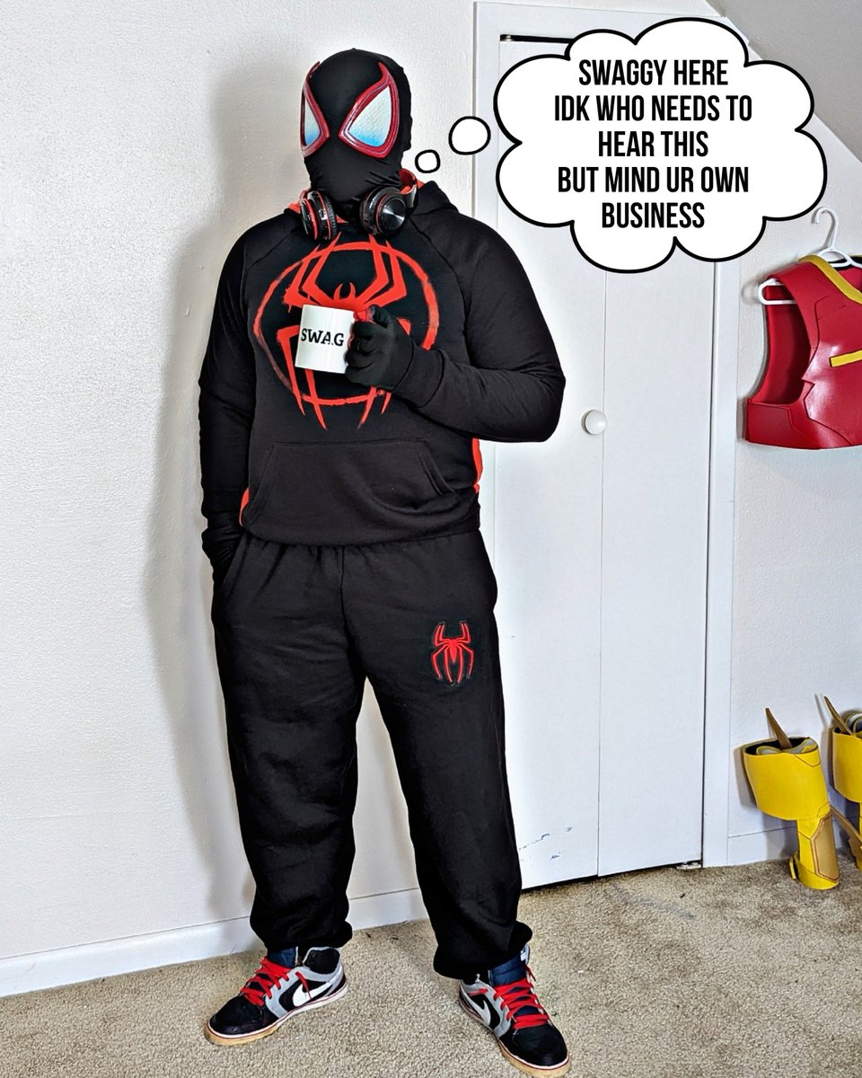 Happy Monday! Swaggy speaks...enjoy this piece of advice, it'll serve u well throughout the week 🤣

#milesmorales #spiderman #spiderverse #cosplayer #webhead #monday