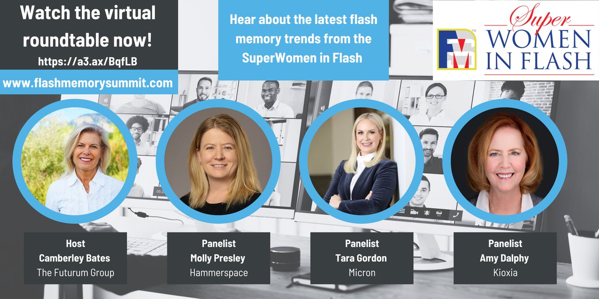 Fred_Monsone's tweet image. Watch this short virtual roundtable at a3.ax/BqfLB. @camberleyb Bates of Futurum Group talks to Molly Presley, Hammerspace, Amy Dalphy, Kioxia, and Tara Gordon, Micron, about about current and future trends in  #FlashStorage. #StoragePRSpecialists