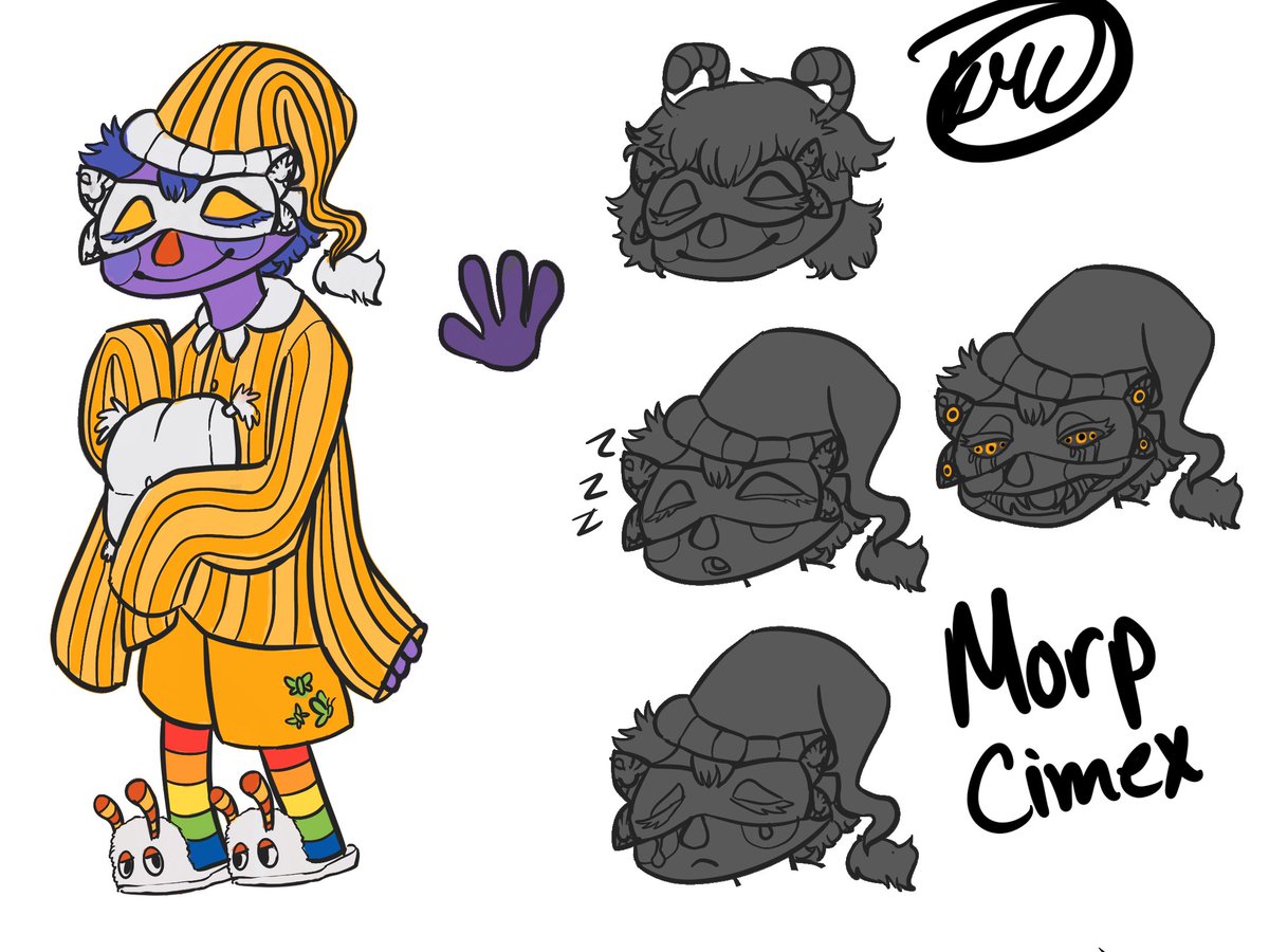 After obsessing over the latest welcome home update, I was inspired to create a Welcome Home oc. Here is Morp Cimex, cousin to Howdy Pillar, Morp is a bed bug who loves napping and daydreaming. More on his backstory to come as I (hopefully) post more of him 
#WelcomeHomefanart