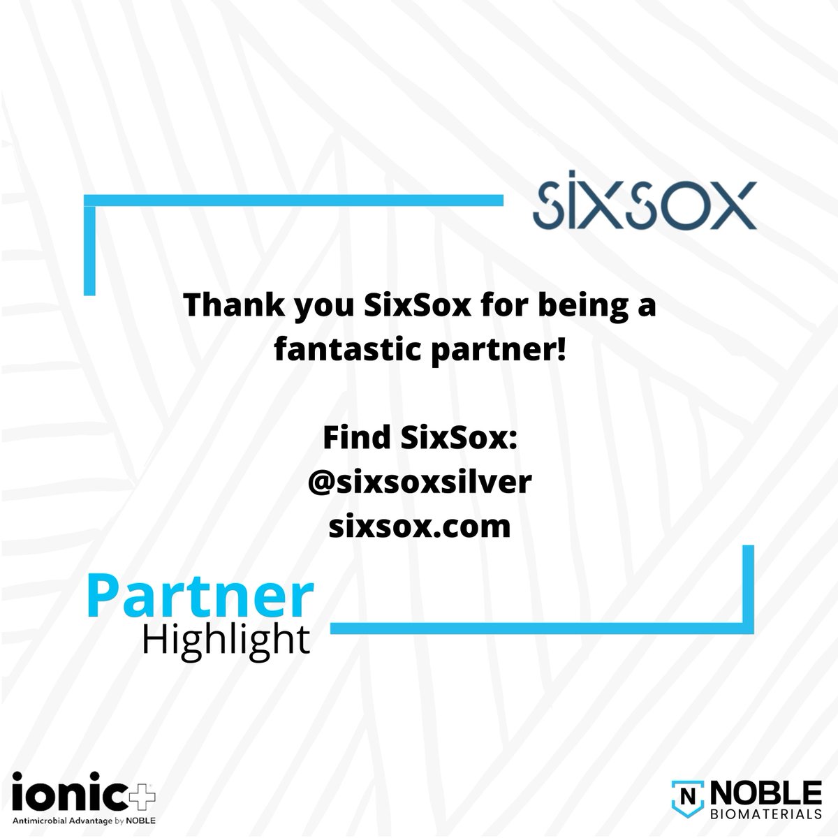 What comes in pairs – but one often cannot be found?

SOCKS.

For one of our final Partner Highlights of the summer, we are showcasing <a href="/SixsoxSilver/">SixSox</a> ! This groundbreaking sock company uses Ionic+ to prevent odor and promote comfort while keeping up with trending styles.