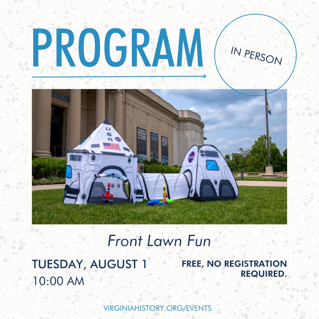 VirginiaMuseum's tweet photo. Join the VMHC for BrewHaHa, First Fridays, "Virginia's Lost Appalachian Trail" lecture w/ Dr. Mills Kelly of @GeorgeMasonU &amp; Roy Rosenzweig Center for History and New Media, plus Front Lawn Fun, Stories at the Museum, &amp; an "Apollo" tour w/ @VMHCEducation. https://t.co/vFVqvpjCH7 https://t.co/9zaAHh5yIi