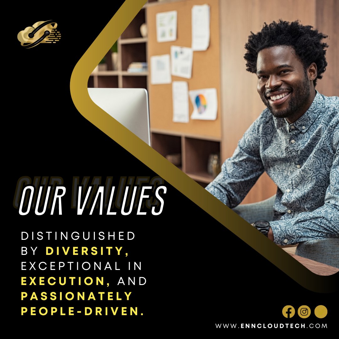 Enncloudtech's tweet photo. Our Values, Your Success 

At ENNCloud Technologies, integrity, innovation, and customer-centricity form the core of everything we do. 

 Trust us to take your business to new heights. https://t.co/5Tr6R50LRM

#TechExperts #TechInnovation #ITAdvisoryServices https://t.co/dslBW0MJhz