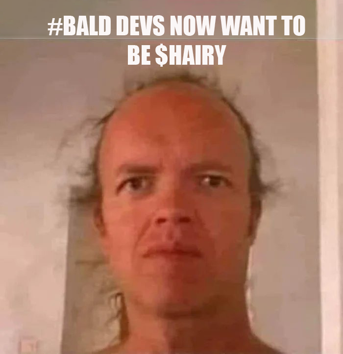 Hairy_Token's tweet photo. You know your onto something when.... 

Don't fall for the rug, spend your time wisely by spending it with $Hairy bastards who don't rug. https://t.co/qNpYfmC4ZC