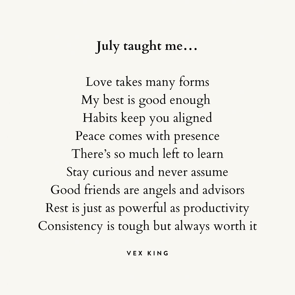 VexKing's tweet photo. July taught me… https://t.co/AcuSalMPBl