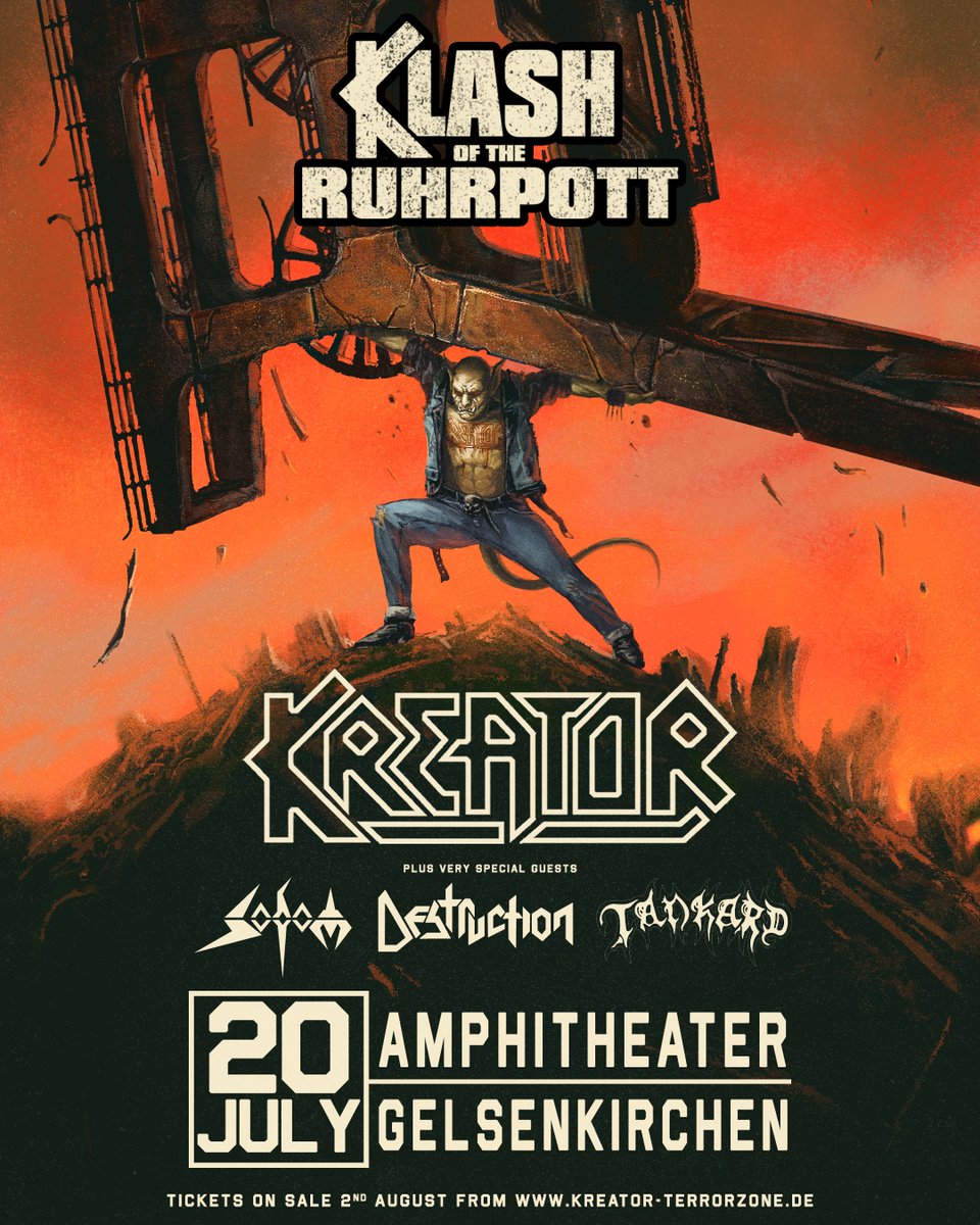 GERMAN BIG 4 UNITED!!!
It is happening next year in Germany! 
Tickets sales starts on the 2nd on <a href="/kreator/">Kreator</a>  s hompage! 🤘🤘🤘