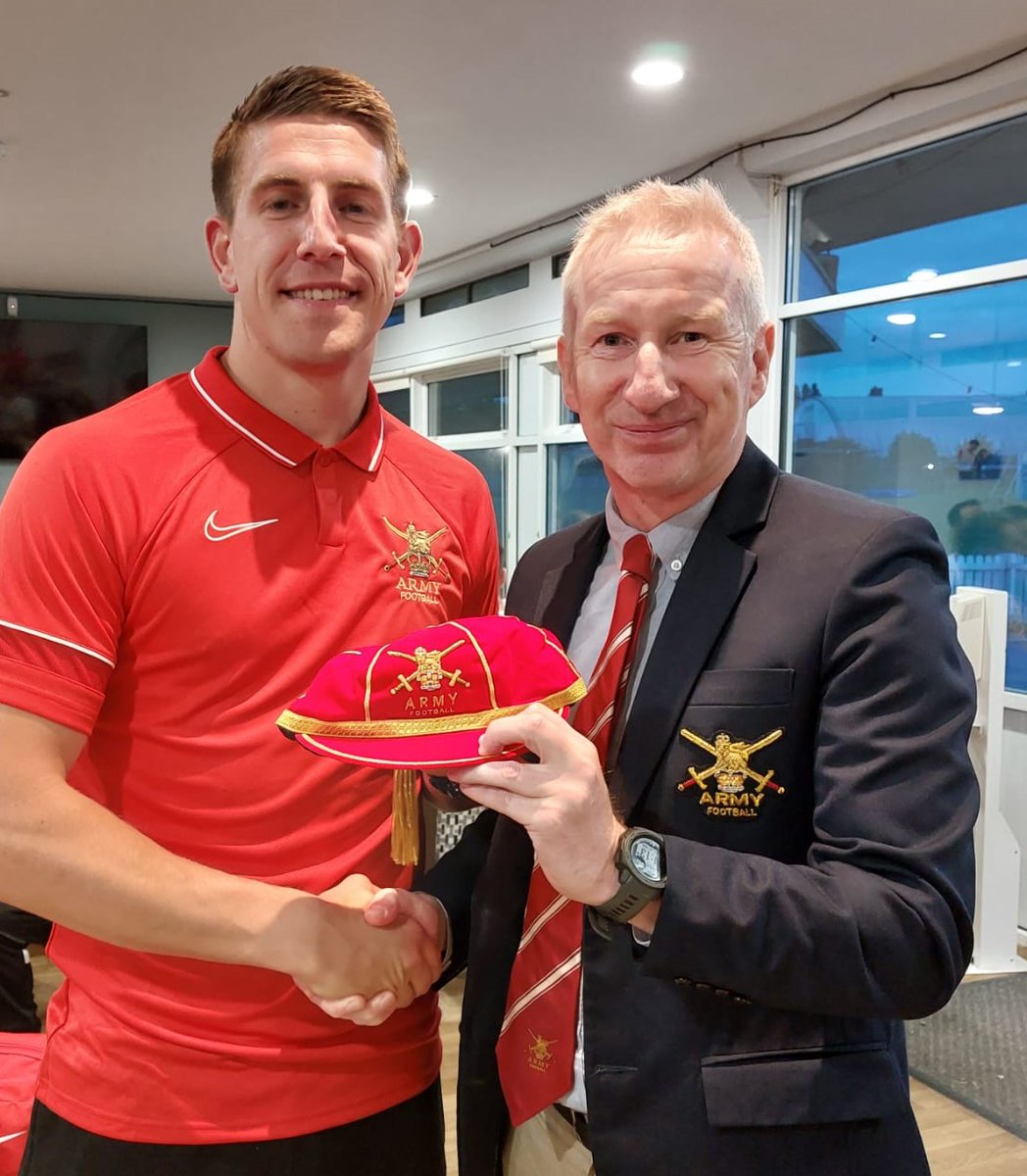 It is always an honour and privilege to award Army FA representative caps - well done LCpl Ross Brown. @101EngrRegt @Proud_Sappers @Armyfa1888 @ArmySgtMajor @ArmyFAReferees @ARWomenFootball @ArmySportASCB @ArmyInWales @DCrook70 @RFCAforWales @CCResRE @CorpsColRE