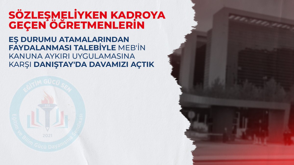Kadroya geçirilen sözleşmeli öğretmenler eş durumu tayinlerinde getirilen süre şartı ile mağdur edilmişti. Eğitim Gücü Sendikası olarak hukuki araştırmalarımız neticesinde tayin hakkının önünde hiç bir hukuki engel bulunmamıştır. Basın açıklamaları, resmi yazılarla kadro verilen
