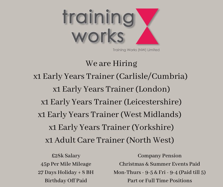 Please send your CV to chloe@training-works.co.uk