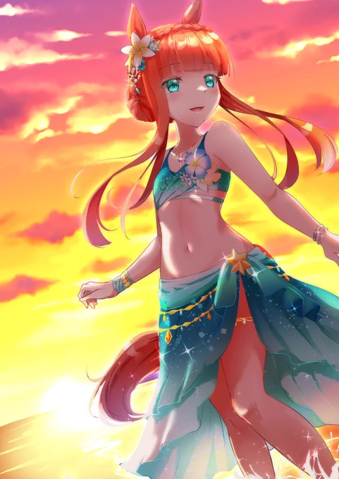 水着スズカさんが出たので海辺デートしました。 #ウマ娘プリティーダービー #サイレンススズカ
