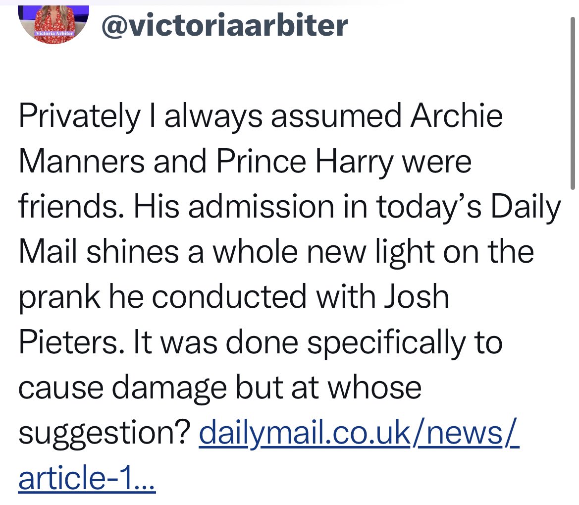 jozzzaphen's tweet photo. Lord, #VickyAsslicker is off again, and accusing harry of the prankster that got her cancelled..
Bitcccch let it goo lol
You’re part of a crew harassing his wife, but let’s not mention that, right?! https://t.co/5usoN71FzO