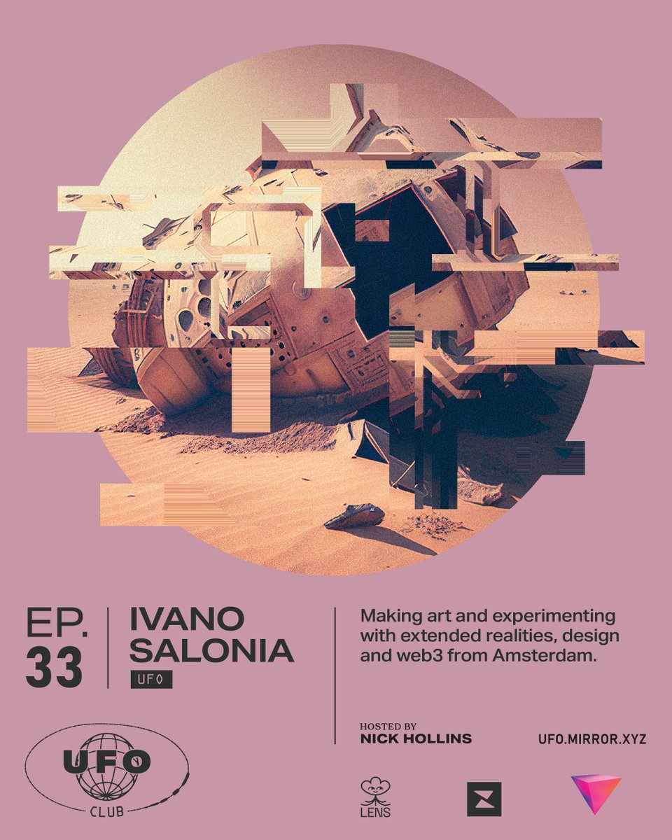 33 Reimagining Art Practice with UFO — @ivano_salonia we talk about creating art in virtual reality, playing with AI tools like @midjourney, experiences at ETH Tokyo, and building an onchain radio station listen — ufo.mirror.xyz/A7esAVQeLL7hqS… sponsors — @zerion + @LensProtocol 🌿