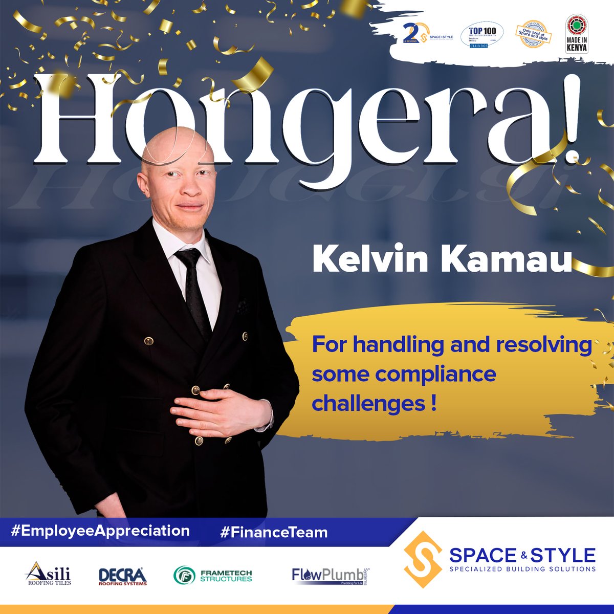 spaceenstyle's tweet photo. Our other #MCM goes out to Kelvin !

Hongera !

Kelvin took time to sort out some compliance challenges .

Kudos !

#TeamSpaceandStyle #Teamwork #finance https://t.co/0AhzszaEpA