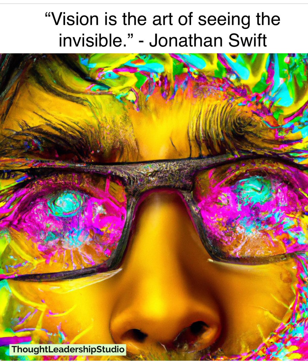 “Vision is the art of seeing the invisible.” - Jonathan Swift

#podcasts and #blogs on #inspiration at thoughtleadershipstudio.com/search/podcast…

#creativity #thoughtleadership #motivation #insight #vision #futurism #paradigmchange