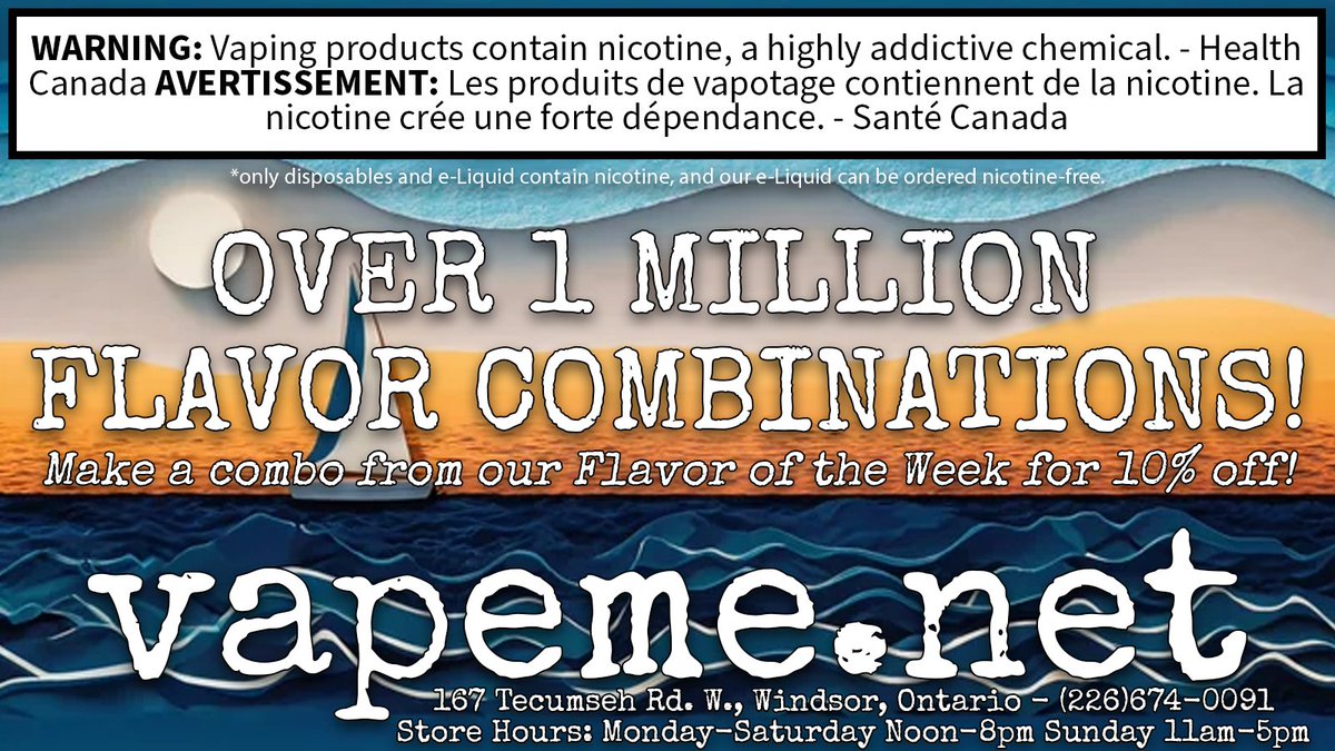 vapemedotnet's tweet image. New! #vapeme FOTW combos! Thousands of possibilities! 10% off.
Try Cinnamon Roll! By itself or combo'd up with one or two more flavors!
vapeme.net/shop/e-liquid-…