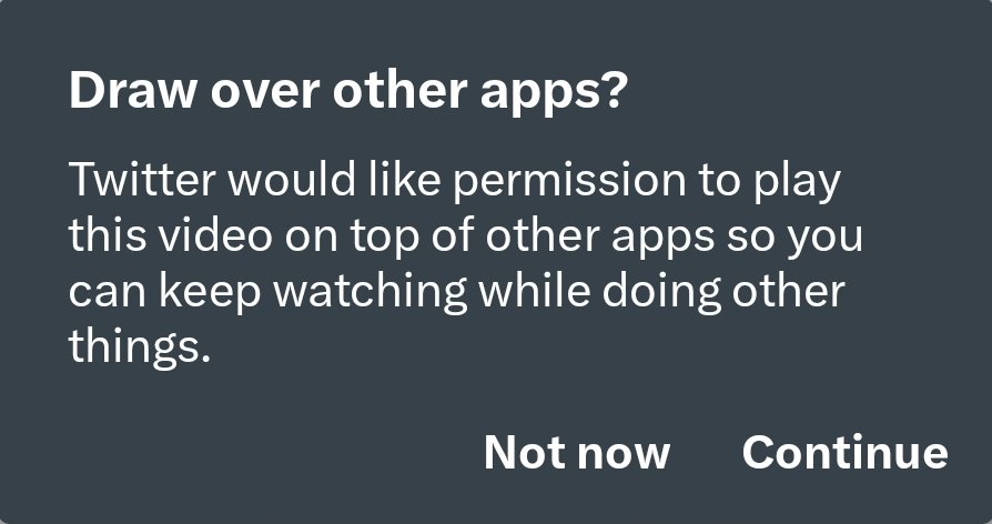 Turns out they forgot to update the name in the draw over apps permission for videos lol