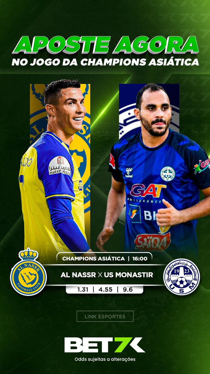 7kbetbrasil's tweet photo. Aposte agora no jogo da Champions Asiática e comece a lucrar com a BET7K! 🍀⬇️
https://t.co/RKf80tTuAz
#BET7K #aposte #futebol #green https://t.co/mk1iXCznxQ