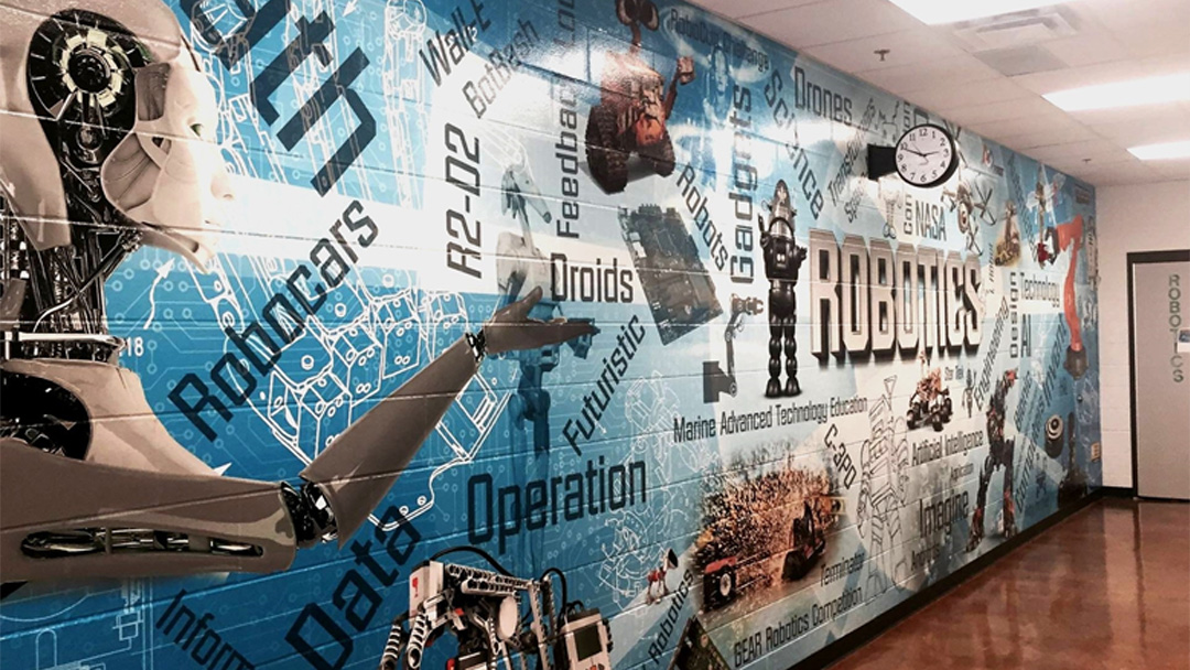 signaramaEDM's tweet image. Make any classroom a fun and engaging place to learn with wall murals for schools! Murals can be used as visual aids to promote learning, encourage imagination, and create an enriching environment to help students thrive. #wallmurals #wallgraphics #interiorsigns #yegsignshop