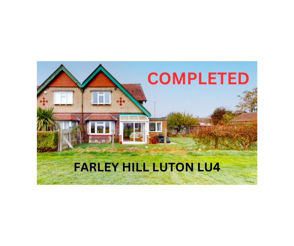 STOCKWOOD COTTAGES FARLEY HILL LUTON LU1
ANOTHER PROPERTY COMPLETED WITH THE OWNER MOVING ONTO THEIR FOREVER HOME.