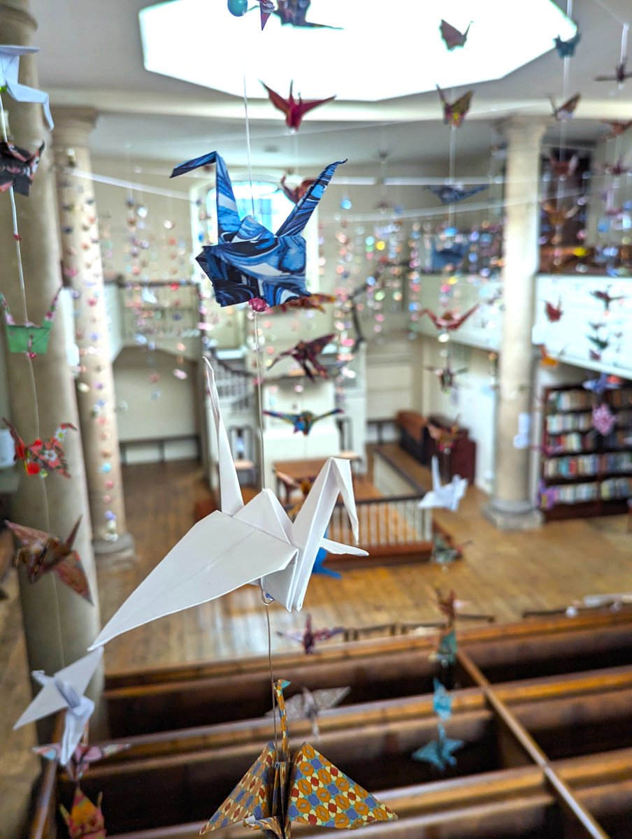 Have you ever wondered what one thousand origami cranes look like? Well, the wait is over! Come and see the exhibition on display in the chapel in partnership with @band_ltd 1-31 Aug, with origami workshops on 8 & 15 Aug: eventbrite.co.uk/e/origami-work… @VisitBristol @bristolshopping