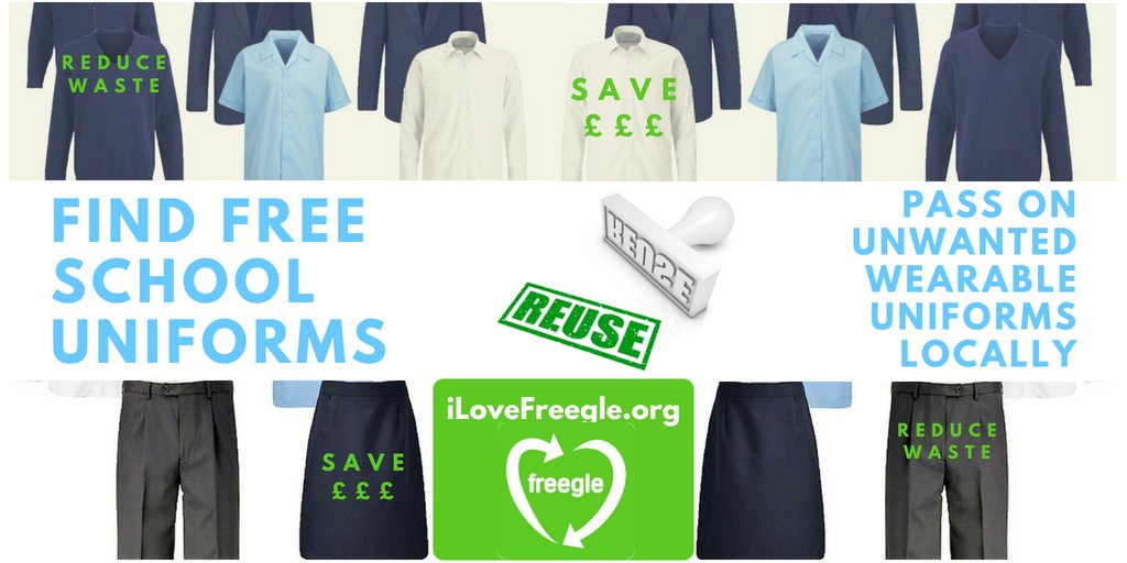 thisisfreegle's tweet photo. Have you got unwanted but wearable school uniforms lying about?
List them today, on your #freegle #community so they can be #reused and #ReWorn locally!
https://t.co/DCtp09ftW7
#ChooseToReuse
#WasteNot
#LoveFreegle
#SaveMoney
#ReduceWaste
#FeelGood https://t.co/Uv38bT4Glp