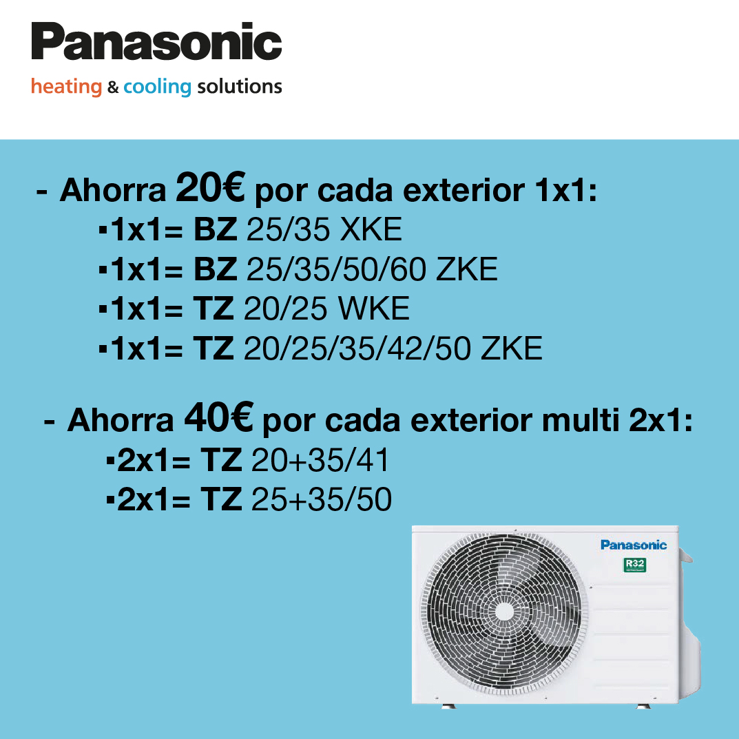 DaunisSA's tweet photo. Durante el mes de agosto, aprovecha la oferta sellout de Panasonic donde ahorrarás hasta 50€ por cada Unidad Exterior que adquieras con nosotros. Tienes tiempo hasta el 31 de agosto de 2023. 
¡No lo dejes escapar! https://t.co/frdDH5rKNj