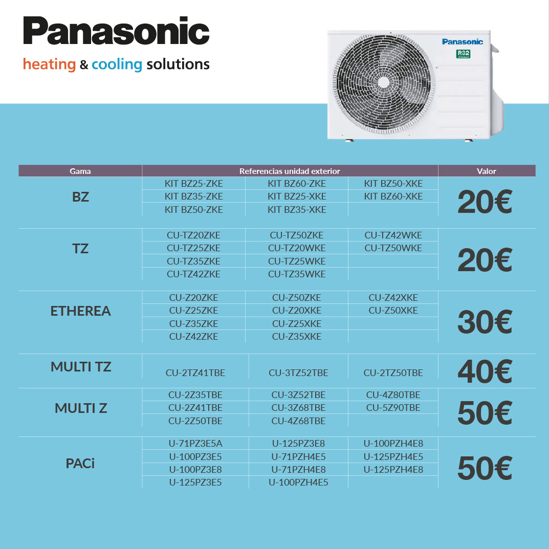 DaunisSA's tweet photo. Durante el mes de agosto, aprovecha la oferta sellout de Panasonic donde ahorrarás hasta 50€ por cada Unidad Exterior que adquieras con nosotros. Tienes tiempo hasta el 31 de agosto de 2023. 
¡No lo dejes escapar! https://t.co/frdDH5rKNj