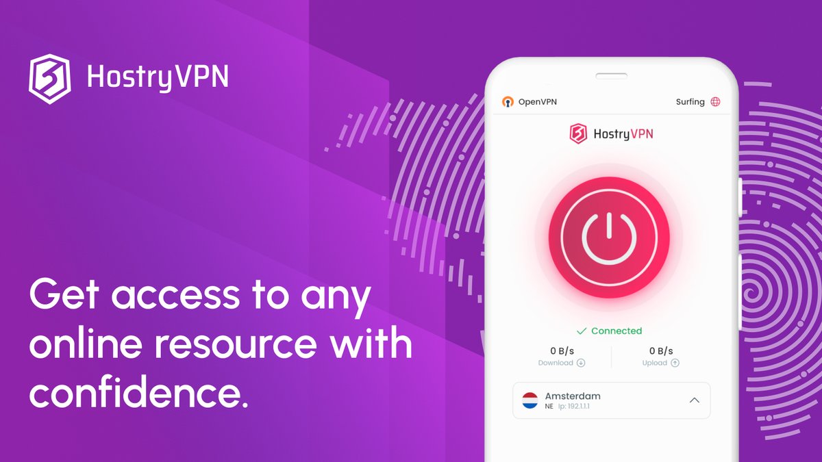Hostry has launched its very own VPN! With the free version, you get access to Amsterdam🇳🇱 and Dallas🇺🇸 locations. Our premium version offers around 40 locations to choose from. Available for download on Google Play Market rb.gy/8vhl7. iOS version on the way!