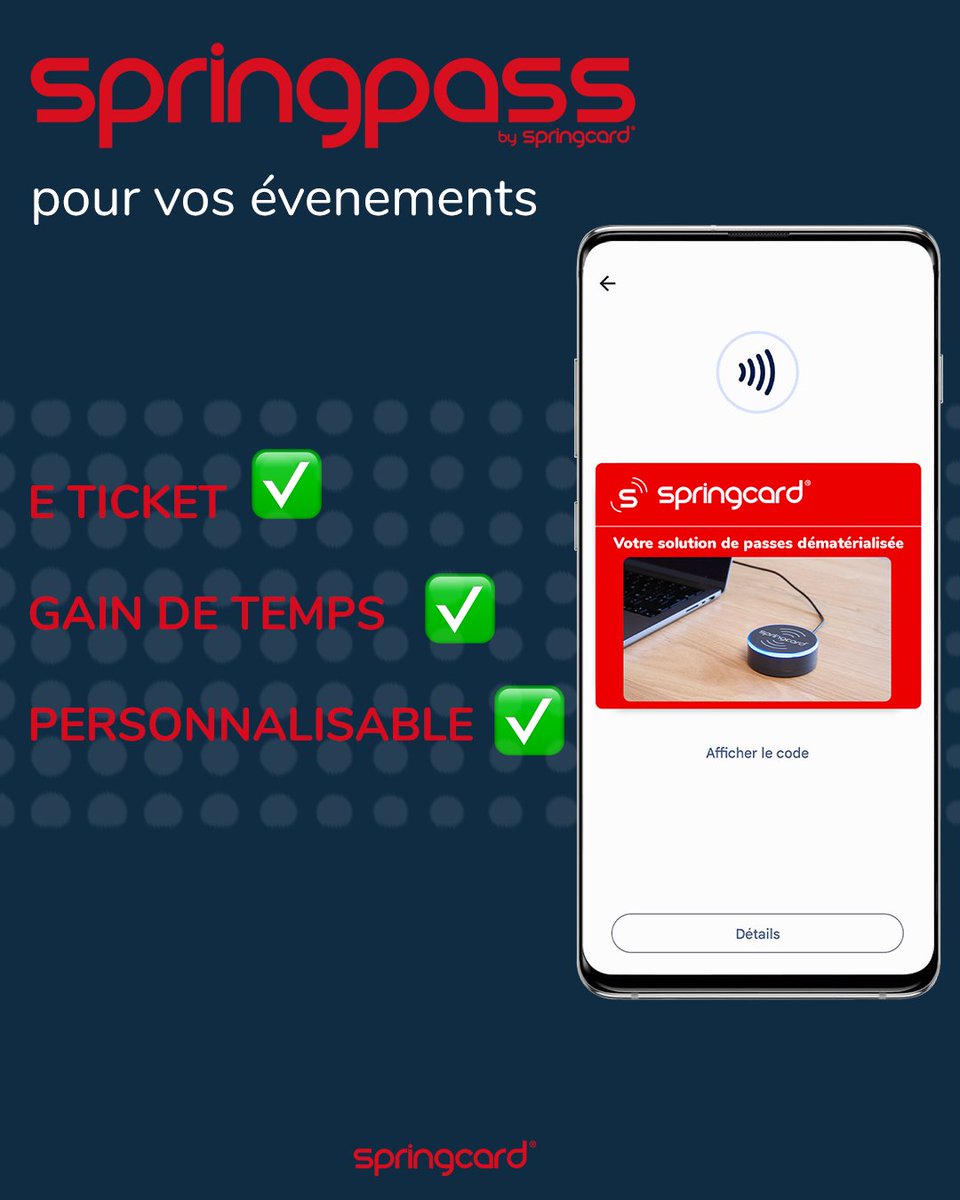 Créez des E-tickets facilement identifiables dans le #wallet de votre téléphone, offrant une gestion pratique et sans tracas.

Bénéficiez gratuitement de passes de test iOS et Android pour Apple Wallet et Google Wallet juste ici : ow.ly/jIyc50PoF1S