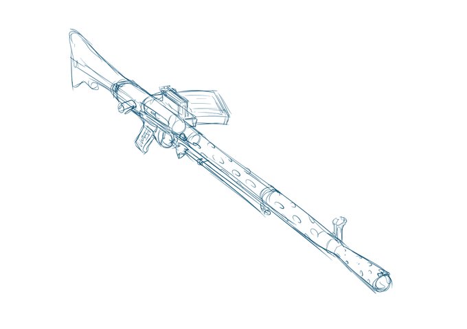 銃の描き方分からん…銃描いてる人ってどんな風に描いてるのか気になるので、アドバイスとかあればよろしくお願いします。 